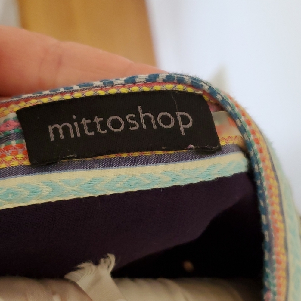 Mittoshop Embroidered Navy Tunic Blouse Sz M EUC - Picture 6 of 7